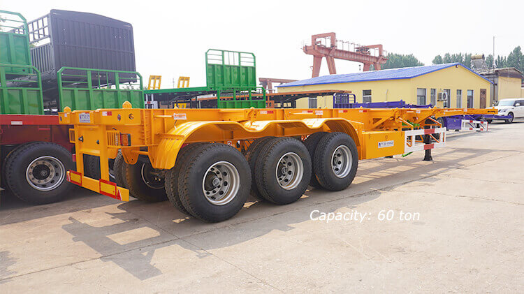 3 Axle 40ft 60ton Skeleton Trailer for Sale Price in Benin